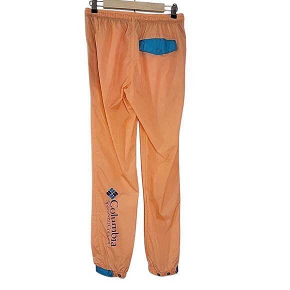 Y2K Columbia Santa Ana Wind Pants Small Orange Blue Nylon Track Retro 2000s VTG - Picture 3 of 7